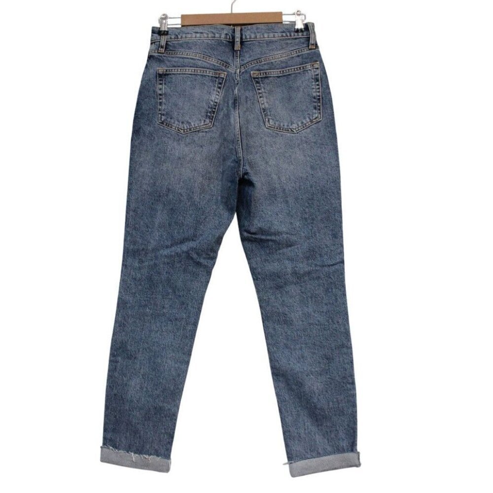 We The Free People Jeans Size 31 Straight Leg Button Fly Distressed High Rise - Picture 7 of 12